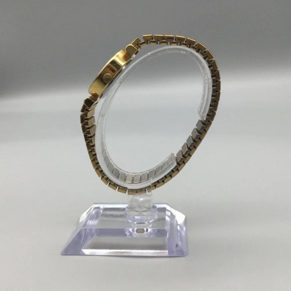 DMQ Womens Watch 24mm MOP Dial Gold Tone Crystals Stretch Band New Battery
